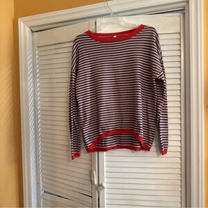 Source Unknown gray and pink Striped Sweater